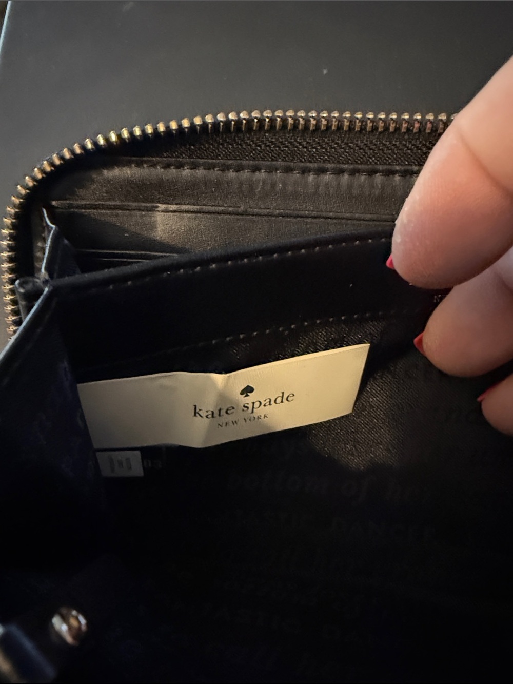 Storybook Kate Spade Black Confetti Zip Wallet - Picture 10 of 10